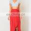 Red Side Slit Ladies Latest Long Skirt Design Wholesale