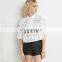 women set up shirt white printing short sleeve shirt button down short sleeve shirt
