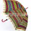 Umbrellas Maroon Ethnic Sun Protector Parasol Indian Embroidered Sun Parasol Women's Cotton Embroidered Vintage Decor Umbrella