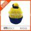 2017 Custom Colorful Pom Pom Knit Hat With Ball Top