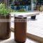 Public Trash Can Corten Steel Litter Bins for Garden