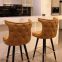 modern dining room furniture fabric cushion wood legs bar chair