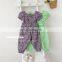 Girls suit plaid floral U-neck blouse plus trousers 20 summer new foreign trade children's clothing