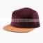 5 Panels Flat Brim Custom Corduroy Caps And Hats/Custom Corduroy 5 Panel Cap