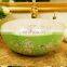 Round shaped ceramic bathroom color glazed wash basin