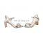 Silver new fashion handmade design ankle strap closure buckle heels ladies sandals shoes