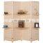 6 ft Tall Beige Woven Bamboo Room Divider Folding Privacy Screens Partition Wall with 2 Display Shelves