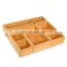 5 Boxes Bamboo Kitchen Drawer Organizer for Large Utensils Bathroom Drawer Organizers Drawer Divider