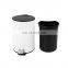 Newest design 5L stainless steel with ABS super thin cover waste bin powder coating home kitchen office bathroom pedal bin