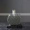 New Design Minimalist Porcelain Black And White Grid Ceramic Table Centerpiece Flower Vase Geometric Artificial Vase