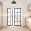 aluminum glass metal frame arched french doors interior