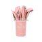 Silicone Cooking Utensil Set 12 Pieces Silicone Kitchen Utensil Wooden Handles Kitchen Spatula Sets with Holder