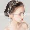 Elegant Bridal Wedding Hair Accessories Crystal Pearl Flower Girl Headband Ribbon Headpiece Hair Jewelry Accessories