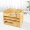 Makeup Organizer Bamboo Wood Vanity Countertop Organizer Cosmetic Jewelry Storage Tray with Drawers for Bathroom