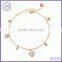 Fashion Jewelry Manufacturer Brass Gold Plated Ladies Anklet