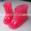 Cartoon crystal jelly slip children rain boot Transparent pvc children boots