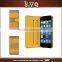 Stitching Yellow PU Leather Material Flip Wallet Case for iphone 6 6 plus
