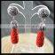 LFD-033E Wholesale Druzy Red Shell Carved Engraved Pave Rhinestone Crystal Drop Earrings Jewelry Finding