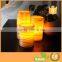 Wax Flickering LED Pillar Candles With Swirling Glitter Surface
