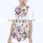 2015 Newest Brand Name Runway Style Fashion Jacquard Beaded Diamond Print White Short Sleeve Short Dress For Women