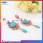 Multicolor fashion women's crystal and alloy long drop earrings
