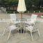 White Outdoor Garden Balcony Aluminum Sling Fabric Patio Furniture Table Chair Set