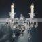 6 light clear glass arm chandelier