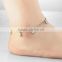 2016 new design style top quality silver ankle bracelet platinum anklets