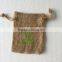 Customized small importer of jute shopping drawstring bag with hemp strings