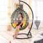 Wicker balcony furniture swing chair with cushion