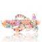 fashionable peacock shape alloy crystal plastic flowers barrette