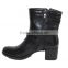 2014 winter black leather women boots