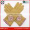 HELILAI Yellow Cute Wool Gloves with Lace Decoration Soft Wool Gloves for Lady