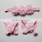 12 COLOR BABY Chiffon Flower Soft Elastic Stretch Barefoot Sandals Shoes with Matching Headband 2 Pcs