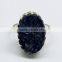 Sea Temple !! Lapis Druzy 925 Sterling Silver Ring, Indian Silver Jewellery Supplier, 925 Sterling Silver Jewellery