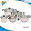 10PCS Stainless Steel Cookware Set with Stock Pot Milk Pot Frying Pan Soup Pot