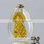 Gold plated crystal vial pendant DIY jewelry essential oil pendant name on rice art SCREW CAP