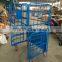 Heavy duty folding wire mesh roll container trolley cart