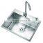 SUS 304 Stainless Steel Kitchen Sinks With Drainboard