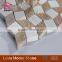 White marble light emperador Rhombus Pattern Polished Marble Mosaic in 12" x 12" Sheet kitchen flooring tiles
