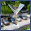 Glass manufacturer promotion wholesale handmade clear glass neck plate with gold, gold wine glass shopping