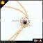 Fashion Natural Stone Pendant 2 Rope Tassel Necklace Flowers Design Gold Chain Pendant Necklace