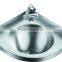 Stainless Steel Triangle Round Hand Wash Basin Corner Sink GR-598R