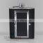 6 oz Leather Surface Stainless Steel Hip Flask With Cigarette Box