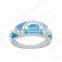 925 Fashion literary girl opal ring classic simple ring design