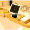 100% Bamboo Bathtub Caddy with Extendable Sides, Cellphone Tray & Integrated Wineglass Holder