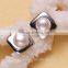 Square freshwater AAA button fashion fancy pearl earring