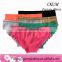 2015 Women Breathable Panties Lady Soft Sweet Color Nylon Briefs Hipsters Tangas with Lace