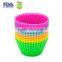 Confetti Colors Silicone Baking Cups - Set of 12 Reusable Muffin/Cupcake Liners in Festive Colors