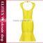 2015 HOT high-quality yellow sexy mermaid bandage dress